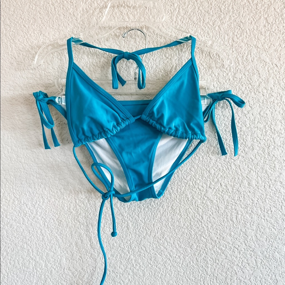 Victoria’s Secret Teal Triangle String Bikini - image 1